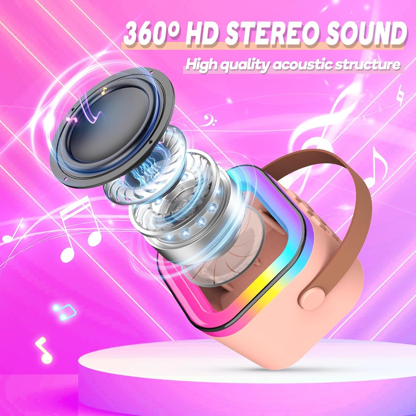 Karaoke Machine 2 Microphones, Birthday Gifts for Girls Toys Age 3-15 Year Old Girls Gifts Kids Microphone Toys for 3-12 Year Old Girls Birthday Presents Microphone for Kids Toys